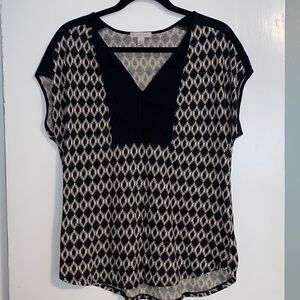 cB Established 1962 pattern pintuck black & ecru L